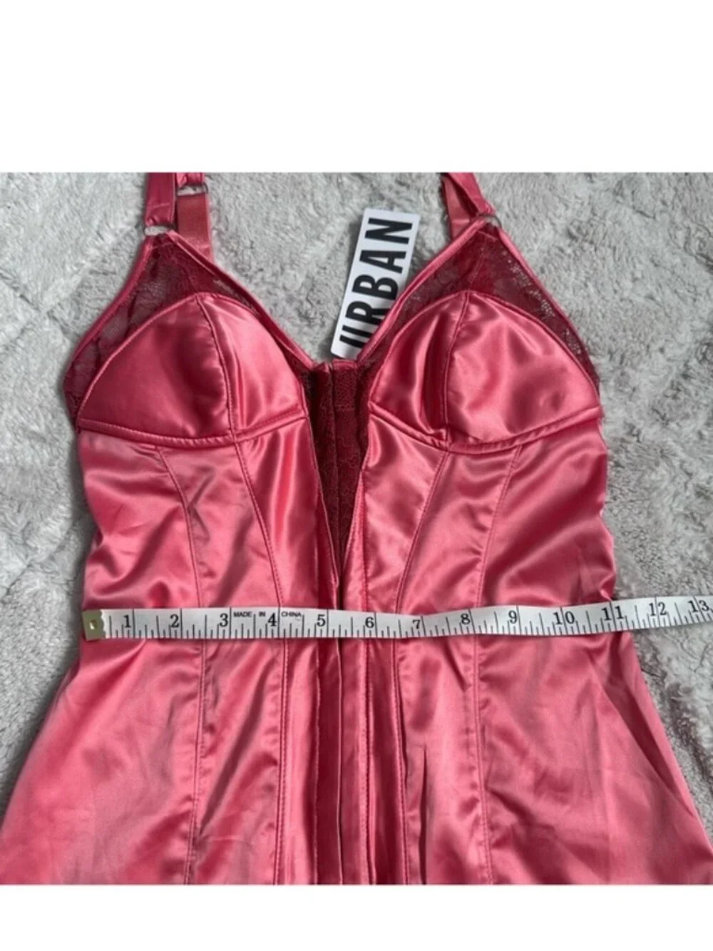 Urban Outfitters | Coral Pink Piper Satin Corset Dress | Size Extra Small - Picture 12 of 13